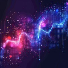 Poster - Abstract AI technology background. Creative banner concept for generative art in digital glitch style. Modern high-tech poster with space for text. Innovative design feature.  EPS 10 format.