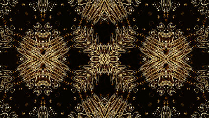 Poster - Abstract kaleidoscope with geometric pattern. Kaleidoscopic background design. Hypnotic background. Colorful abstract kaleidoscope animation with sparkling patterns. Jewelry glamor abstract shapes.