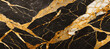 Granite Marble Background, Royal Black and Gold vain marble stone, natural pattern texture. Generative AI.