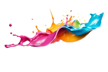 Explosion of colored oil paint isolated on white background..