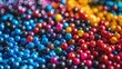 vibrantly colored metal balls or spheres or beads 
