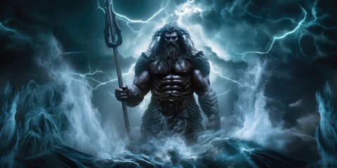 In ancient Greek mythology, Poseidon reigns as the supreme deity of the sea, commanding its mighty forces with unrivaled power.