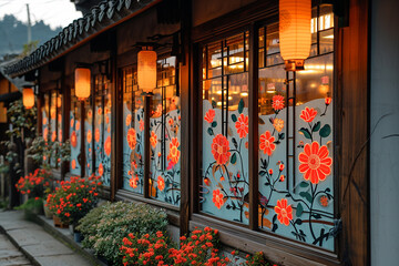 Sticker - lantern in temple