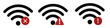 Wifi and wireless problem icon. Internet connection problem icons. Wifi signal wireless connection
