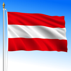 Wall Mural - Austria official national waving flag, Republic of Austria, European Union, vector illustration