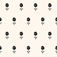 Poster - Graphic Seamless Pattern background. Monochrome Textile Fabric Swatch Template. Wrapping Paper Print. Wallpaper Minimalist Black and Beige Decor Layer. 
