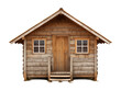 Wood Shack Front View Isolated on Transparent Background
