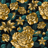 Fototapeta Panele - Elegant flowers colorful pattern seamless
