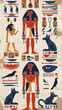 Old Egyptian inscriptions and illustrations as a background. AI generative.