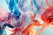 Colorful smoke swirls and twists on a blue background, creating abstract shapes and patterns that symbolize fluidity and adaptability