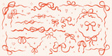 Fototapeta Pokój dzieciecy - Set of various doodle ink bow knots, gift ribbons. Trendy hair braiding accessory. Hand drawn vector illustration. Minimalist tattoo sketch. 