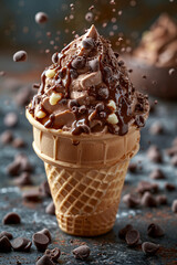 Canvas Print - chocolate ice cream with chocolate