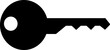 Black key sign on isolated white background