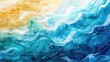 Hand-drawn style, watercolor ocean randomness, close-up, vibrant