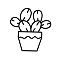 Wall Mural - Cactus outline hand drawn vector