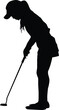 Silhouette of women golf player pose illustration