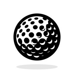 Wall Mural - Golf ball icon. Black and white golf ball icon isolated on white