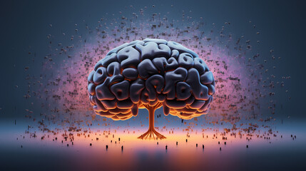 Poster - Artificial Intelligence technology with exploding brain