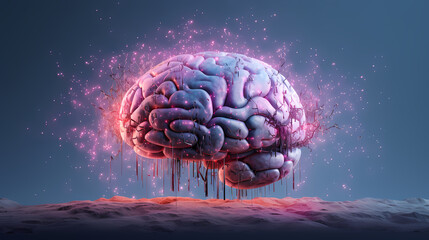 Poster - Artificial Intelligence technology with exploding brain