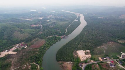 Wall Mural - 4K drone footage of the river