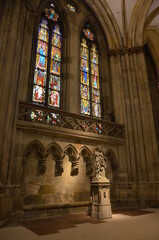 Wall Mural - Regensburg, Germany 12.02.2018: Interior of Regensburg Cathedral in gothic style