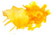 Golden yellow watercolor splash on white background.