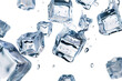© David - Crystal clear ice cubes scattered png on transparent background