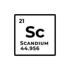 Wall Mural - Scandium, chemical element of the periodic table graphic design