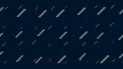 Poster - Stairs symbols float horizontally from left to right. Parallax fly effect. Floating symbols are located randomly. Seamless looped 4k animation on dark blue background