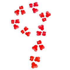 Sticker - red hearts on white background