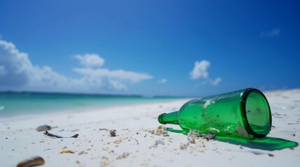 Green glass amidst the sands