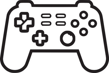 Wall Mural - Outline game controller icon. Linear joystick sign, wireless gamepad for game console with editable stroke