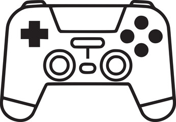 Wall Mural - Outline game controller icon. Linear joystick sign, wireless gamepad for game console with editable stroke