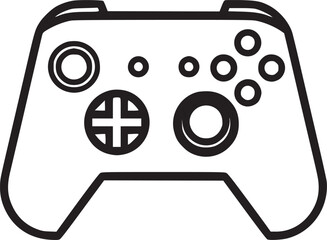 Wall Mural - Outline game controller icon. Linear joystick sign, wireless gamepad for game console with editable stroke