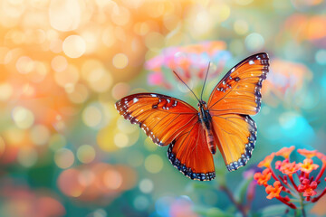 butterfly on flower, beauty in nature, yellow, summer, macro