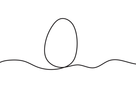 Easter egg line art illustration. Doodle egg outline style vector. 11:11