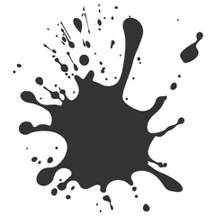 Poster - A splash of black paint on a transparent background