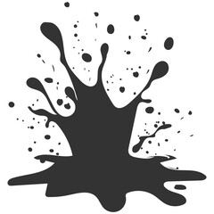 Poster - A splash of black paint on a transparent background