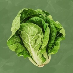 Wall Mural - A close up of a head of lettuce