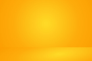 Wall Mural - empty yellow 3d studio background, vector illustration for product display backdrop