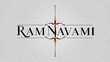 Trendy Ram Navami typography. Lord Rama illustration for Ram Navami festival.