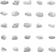 Stones, set of gray stones isolated on a white background. Vector, design illustration. Vector.
