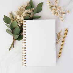 Wall Mural - notebook and flowers