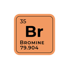 Wall Mural - Bromine, chemical element of the periodic table graphic design