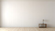 Blank clean interior room background empty white walls corner and white wood floor contemporary