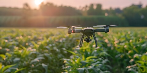Poster - innovative agricultural drone monitoring crops and farmland from above