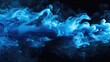 Background Texture Abstract. Blue Ink Water Magic Mist on Dark Black Shiny Smoke