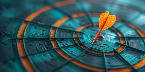 Poster - Achieving Business Goals with Precision and Accuracy A Conceptual of a Target with a Dart in the Center