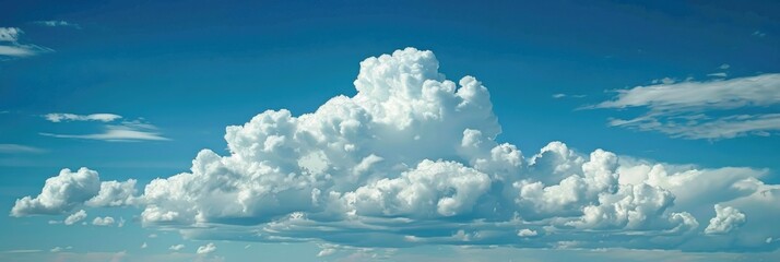 Wall Mural - Cloud In Sky. Sky View with White Clouds and Cloudiness in Sunny Weather
