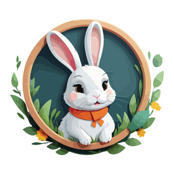 vector isolation a cute rabbit